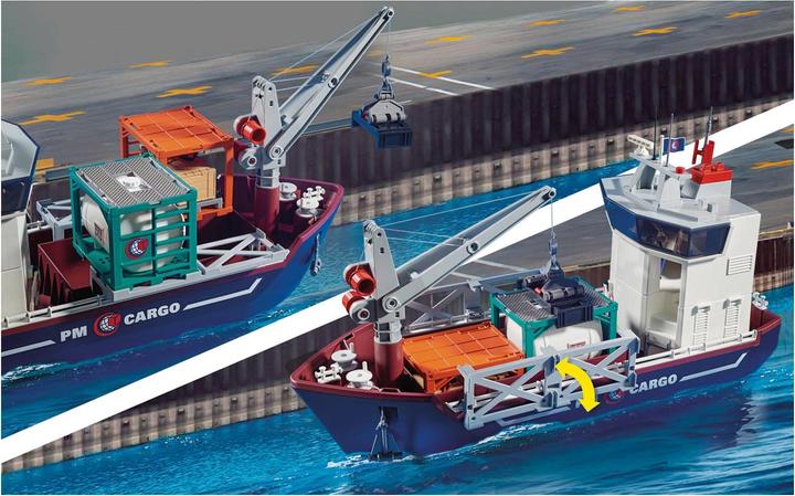 Actual product image Playmobil Large container ship with customs boat (70769, Playmobil City Action)