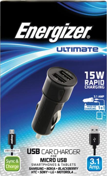 Immagine prodotto Energizer Ultimate Micro USB car charger 2 USB 3A