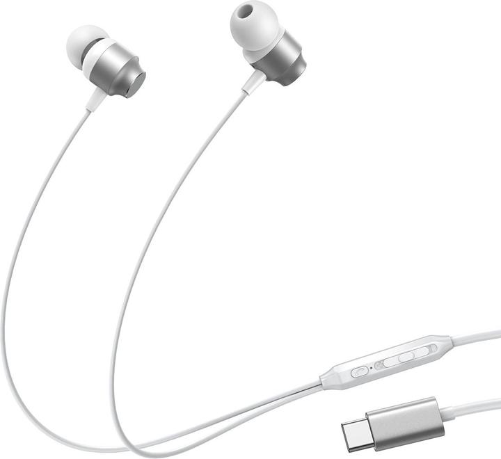Actual product image Joyroom JR-EC06 TYPE-C Series In-Ear Metal Wired Earbuds-Silver (Cable)