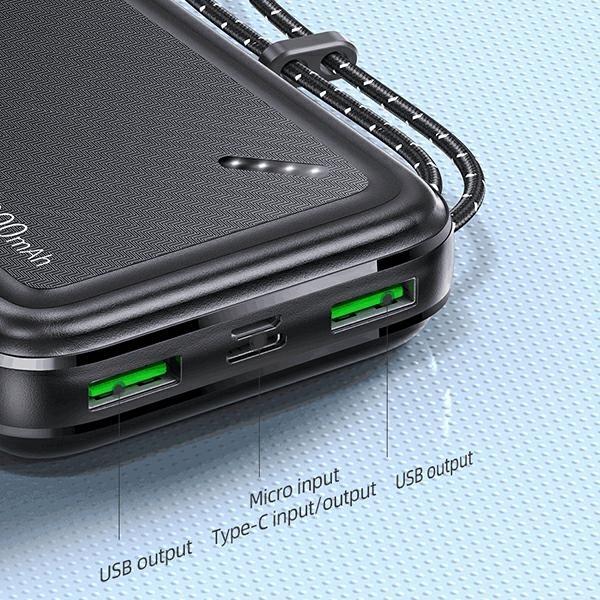 Produktbild Usams Powerbank PB60 20000mAh 22.5W 2xQC3.0+PD Fast Charge czarny/black 20KCD16801 (US-CD168) (20000 mAh, 22.50 W, 22.50 Wh)