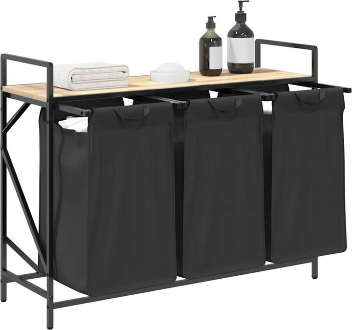 Produktbild VidaXL Wäschekorb 3 Fächer mit Ablage Sonoma-Eiche