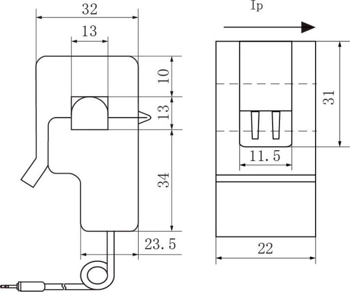 Produktbild Dragino SCT013G-D-100 Stromwandler 100A:50mA