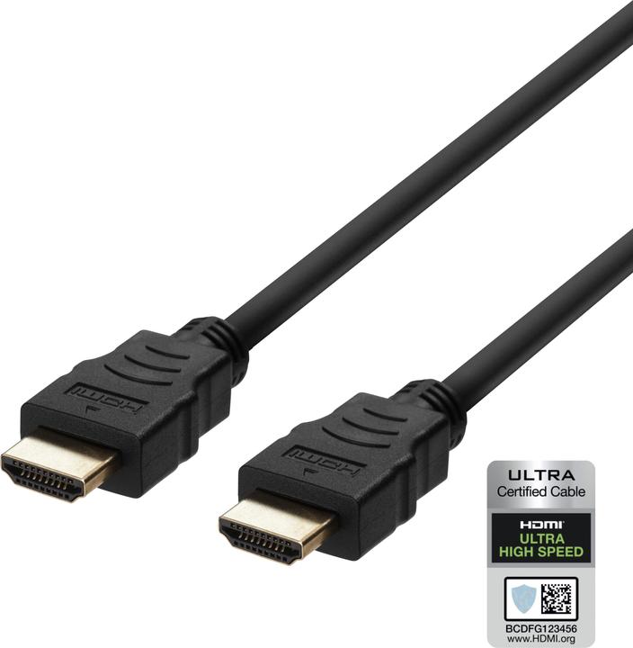 Productafbeelding Deltaco HU-05-R HDMI kabel HDMI Type A (Standaard) Zwart (0.50 m, HDMI)