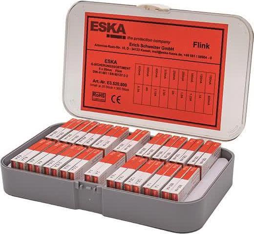Produktbild ESKA 5x20mm F Sortiment 250V E3520.800 360xFeinsicherung 100mA-6,3A flink (Feinsicherung, 0.10 A)
