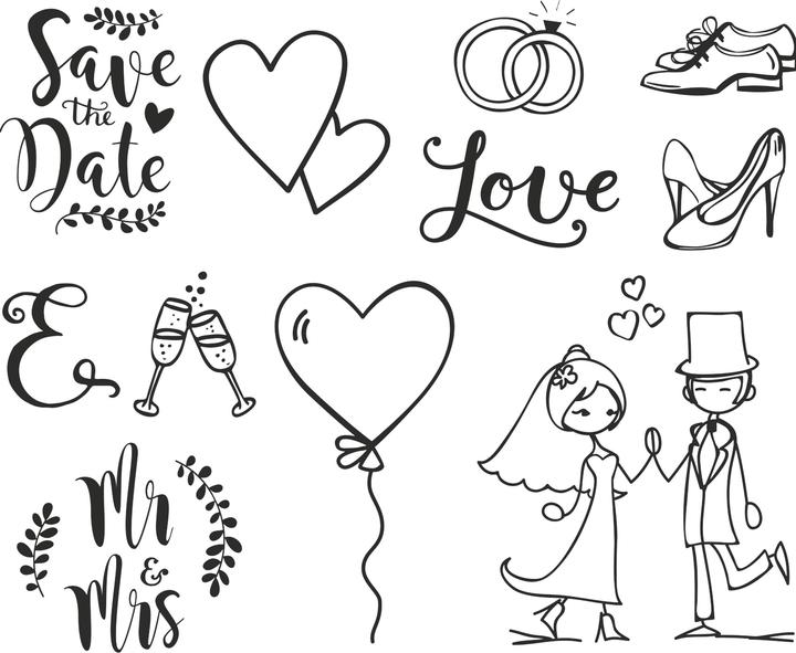 Image du produit Heyda Jeu de timbres de mariage