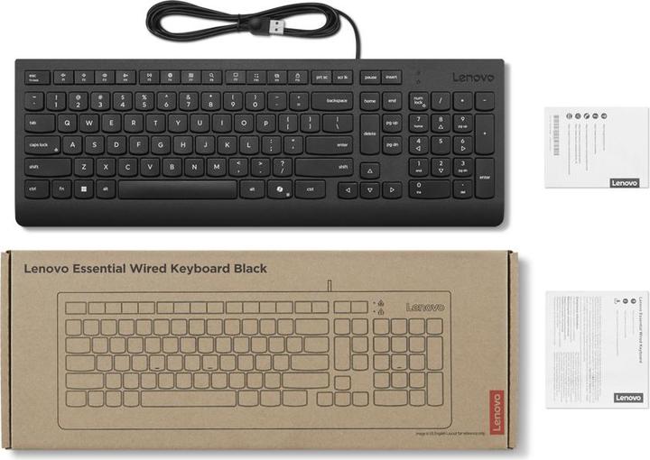 Produktbild Lenovo Essential Wired Keyboard Black - German 129 (DE, Kabelgebunden)