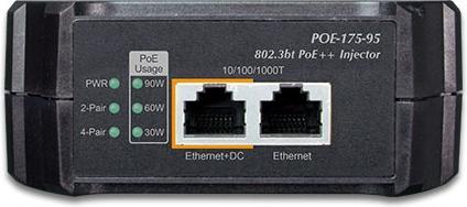 Image du produit Planet POE-175-95 - IEEE 802.3bt - 10/100/1000Base-T(X) - Cat6 - Noir - 100 - 240 V