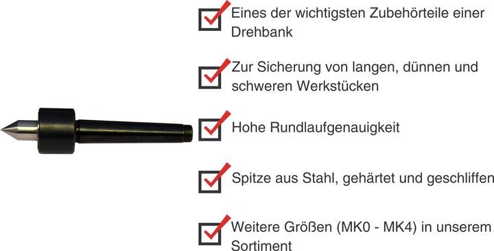 Produktbild Paulimot Mitlaufende Mini-Zentrierspitze MK0