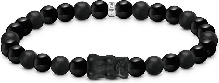 Thomas Sabo Bead Armband mit schwarzem Goldbären Silber (17 cm, Silber 925)