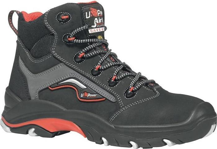 Produktbild U-Power Sicherheitsstiefel Robust Grösse 40 schwarz/rot S3 SRC ESD EN ISO 20345 Nubukleder (S3, 40)