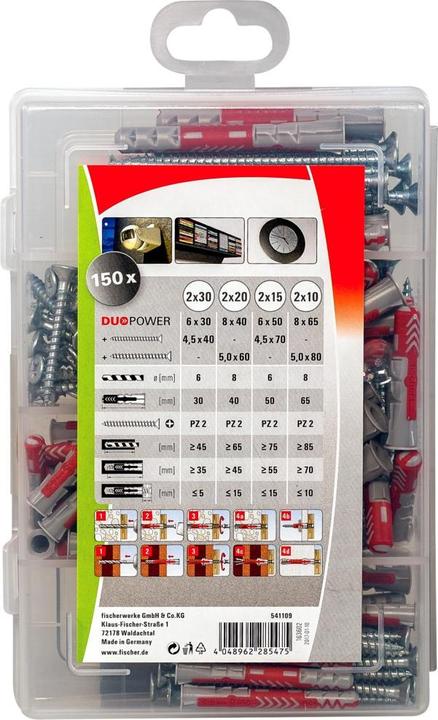 Actual product image Fischer Meister-Box DUOPOWER with screws 50x6/.5x40 30x8/5x60 (160 pcs.)