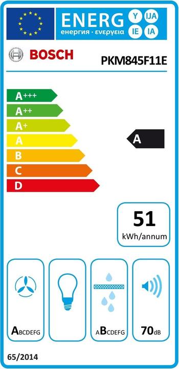 Energielabel Bosch Hausgeräte PKM845F11E