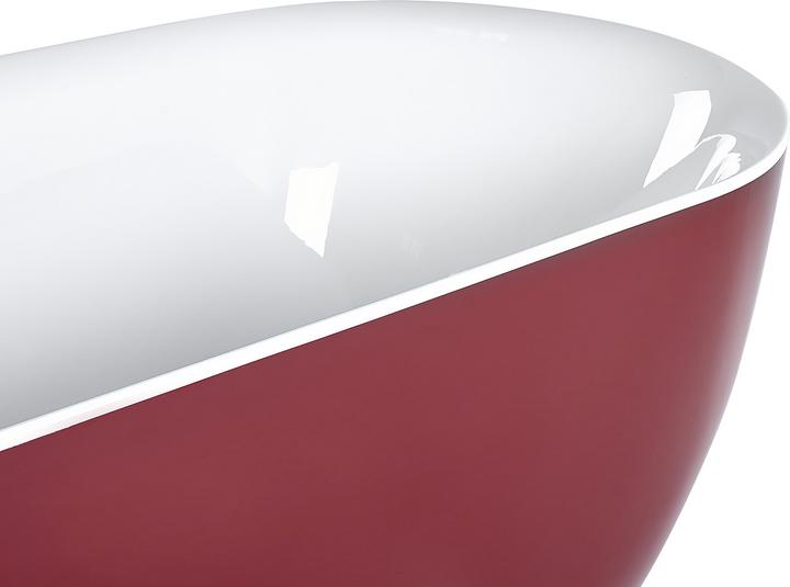 Actual product image Beliani Bathtub freestanding burgundy oval 170 x 80 cm CARRERA (240 l, 170 cm)