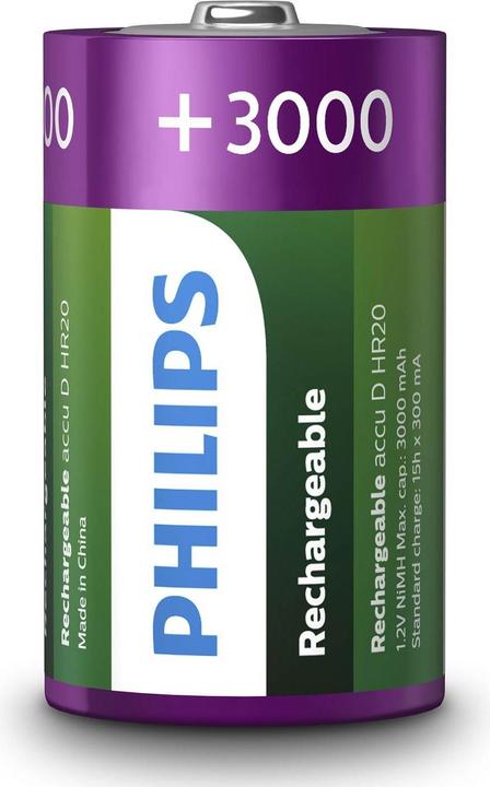 Image du produit ProPlus Philips Piles D 3000 mAh 2 pièces sous blister (2 pcs, D, 3000 mAh)