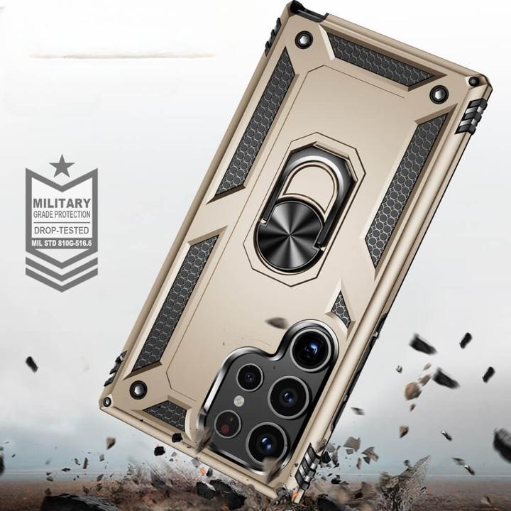 Produktbild Cover-Discount Armor Case mit Kickstand gold (Samsung Galaxy S24 Ultra)