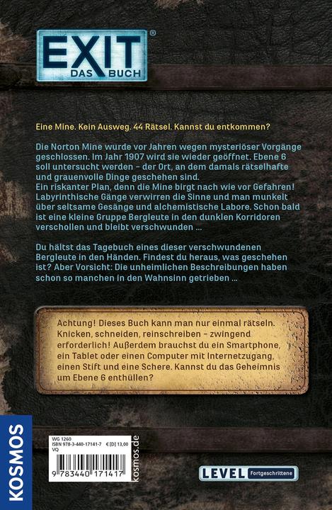 Produktbild Kosmos Kennerspiel EXIT - Das Buch: Ebene 6 (Deutsch, Maria Florian, Giorgos Kiafas, 2021)