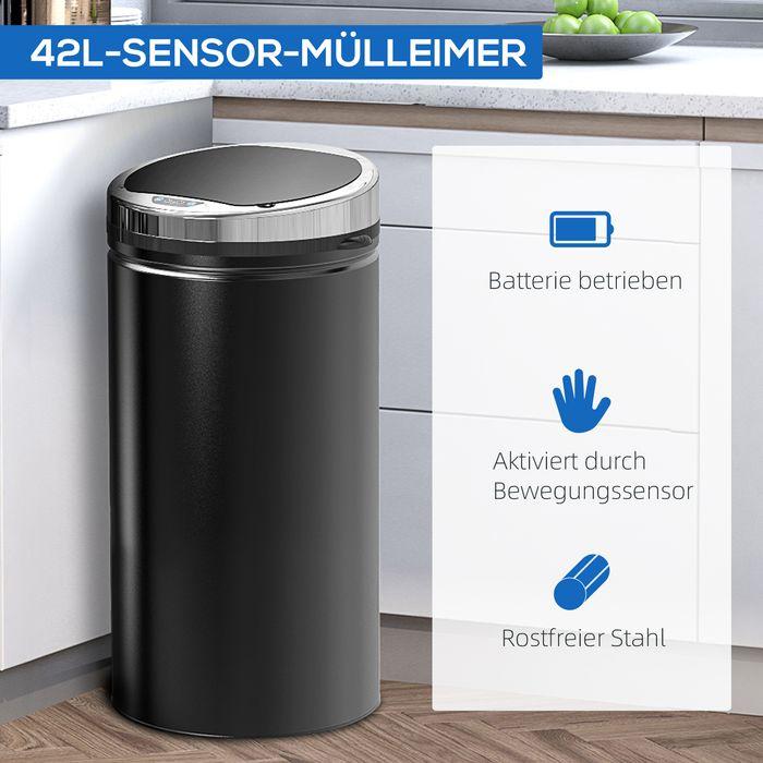 Produktbild Swisshandel24 Sensor Mülleimer 42L, Elektrisch Automatischer Abfalleimer mit Deckel, Rostfrei (42 l)
