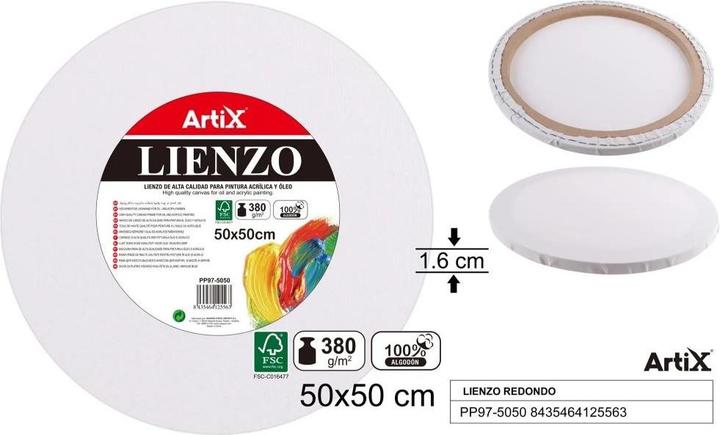 Produktbild Artix Runde Leinwand 50x50x1,6cm 380G/m2 (50 x 50 cm)
