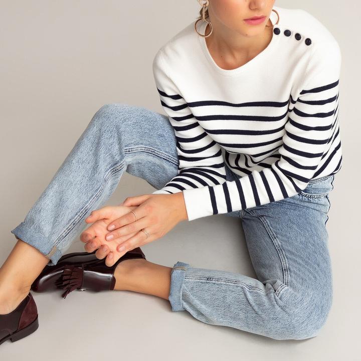 Produktbild La Redoute Collections Matrosenpullover aus Bio-Baumwolle (L)