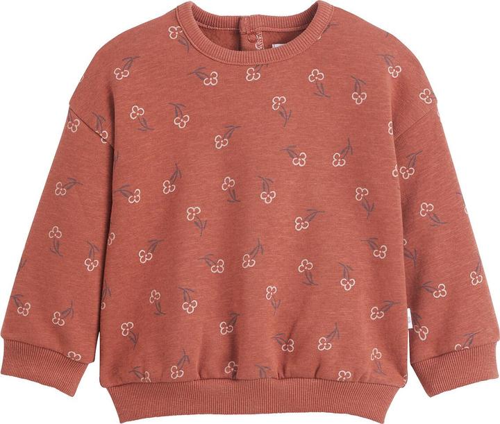 La Redoute Collections Sweatshirt mit Rundhalsausschnitt und Druckknopfleiste