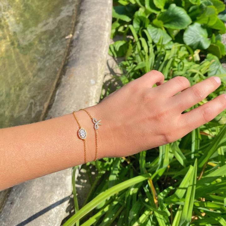 Immagine prodotto Candy Bracciale a fiocco, argento 925, placcato oro (Argento 925, Placcato oro 18k)