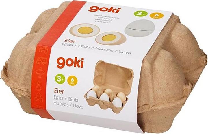 Produktbild Goki 6 Eier mit Klettverbindung in Eierpappe