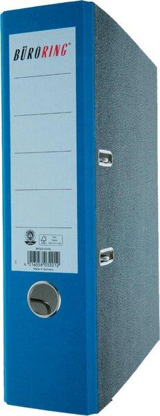 Actual product image Büroring Ordner, DIN A4, Wolkenmarmor, 80 mm, breit, geklebtes Rückenschild, blau (A4, 80 mm)