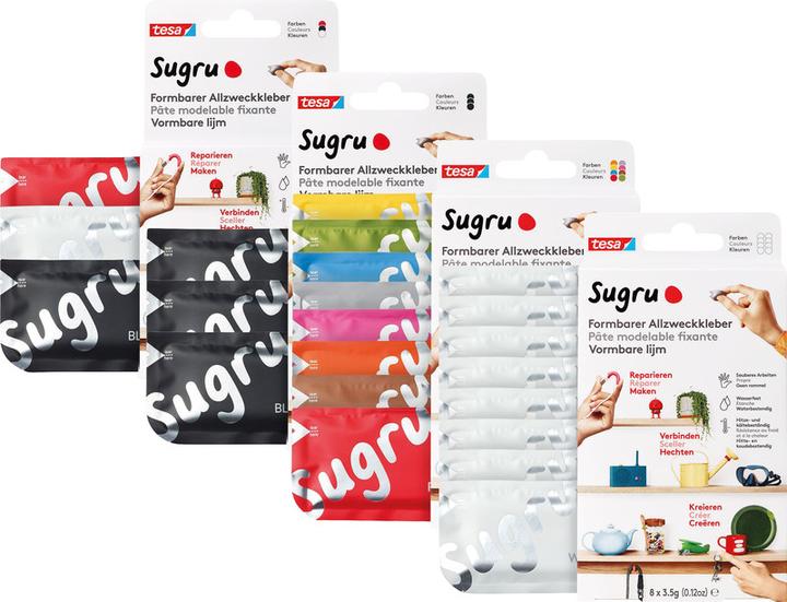 Produktbild Sugru by tesa Sugru 8x Formbarer Allzweckkleber, vielseitige Klebeknete zum Dekorieren, Kleben & Reparieren (28 g)