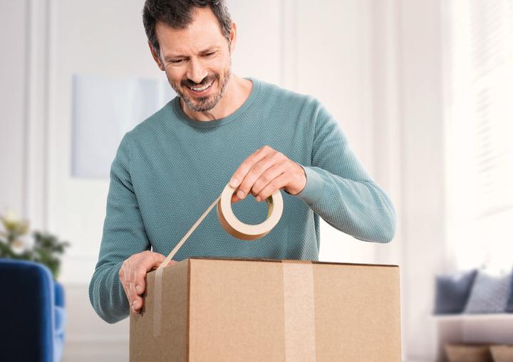 Immagine prodotto tesa nastro da imballaggio tesapack PAPER STANDARD - 56% di materiale biobased - adatto al riciclaggio (38.38 mm)