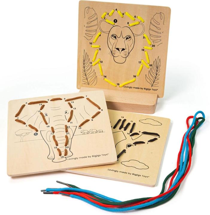 Produktbild Bigjigs Zahlenpuzzle aus Holz - Jungle, 8-tlg.