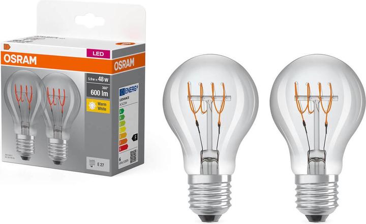 Produktbild Osram Lampe Base Clas A Retro (E27, 5.90 W, 600 lm, 2 x, F)