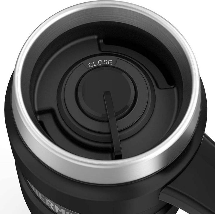 Actual product image Thermos Style Waterproof thermohrnek with handle - matt black 470 ml (0.47 l)