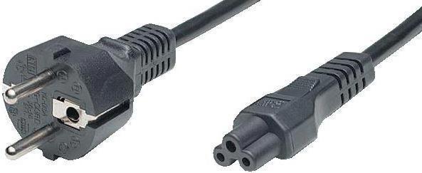 RND Electronics Câble d'alimentation CA, prise de terre type F (CEE 7/7) - IEC 60320 C5, 1.5m, noir (0.26 m)