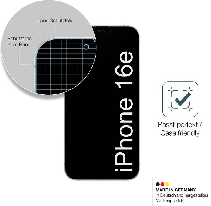 Actual product image Dipos Anti-Shock Screen Protector Matte (1 Piece, Apple iPhone 16e)