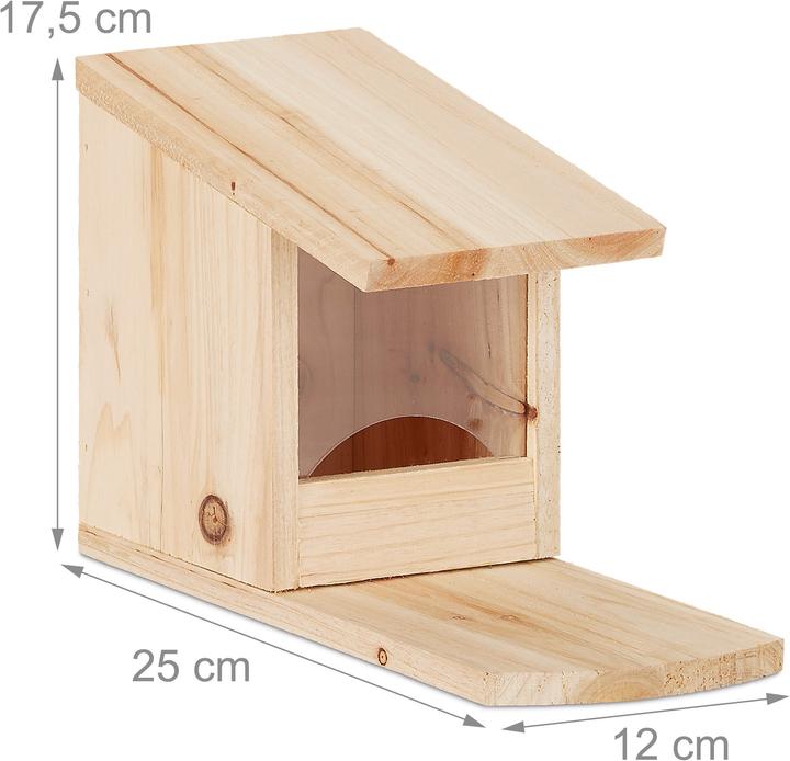Actual product image Relaxdays Squirrel feeding house