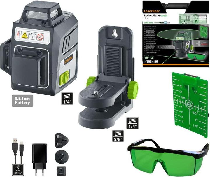 Actual product image Laserliner PocketPlane-Laser 3G Three-dimensional laser self-levelling
