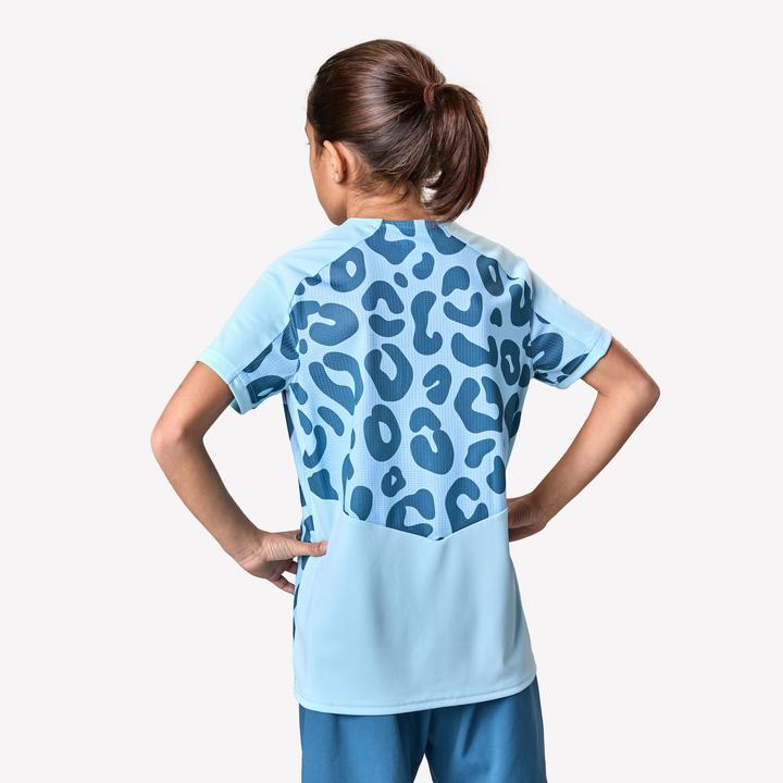 Produktbild Kipsta Mädchen Fussball Trikot - Viralto Leopard blau (6, 7, 8)