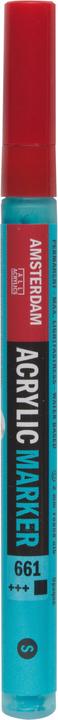 Image du produit Amsterdam Marqueur acrylique S 1 pièce, turquoise (Turquoise, 2 mm, 1 x)