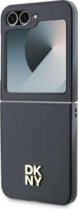 Produktbild DKNY DKHCZF6PSMCSLK Z Flip6 F741 czarny/black lether Matal Stack Logo (Samsung Galaxy Z Flip7 FE, Samsung Galaxy Z Flip6)