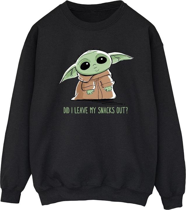 Actual product image Star Wars Womens/Ladies The Mandalorian Grogu Snacks Meme Sweatshirt (XXL)