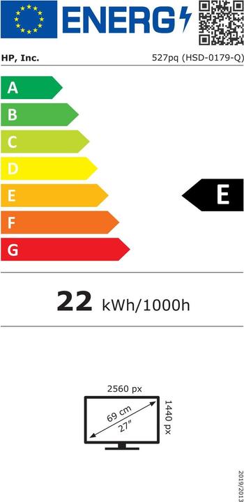 Energie-Label HP 527pq (2560 x 1440 Pixel, 27")