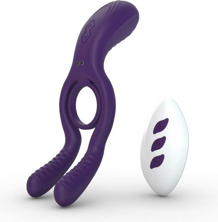 Actual product image Tracy's Dog Remote Control Vibrating Penis Ring - Purple (3.40 cm)