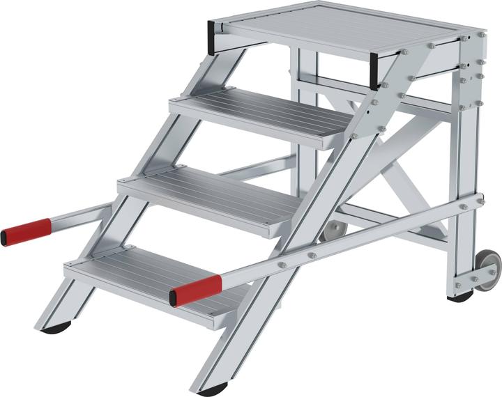 Actual product image Munk Mobile work platform, step width 600 mm, aluminium ribbed 4 steps (Scaffolding, 131.50 cm)