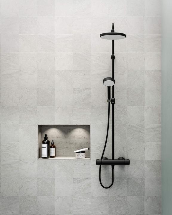 Actual product image Hansa Micra shower system with thermostat black matt