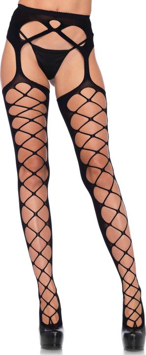 Actual product image Leg Avenue Diamond net opaque stockings (One size)