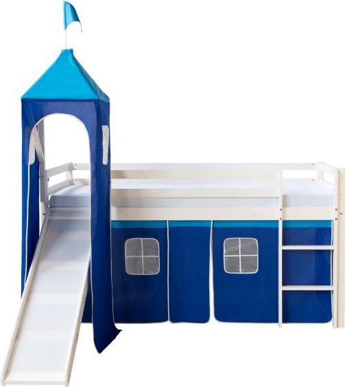 Image du produit Homestyle4u Lit mezzanine avec toboggan et tour (90 x 200 cm)