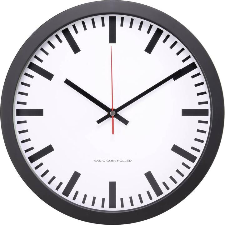Actual product image No Name MXP301201 Radio-controlled wall clock 300 mm x 45 mm black (30 cm)