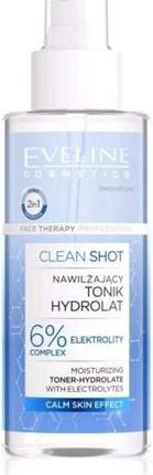 Actual product image Eveline Clean Shot Moisturizing Toner Hydrolate 6% Electrolytes Spray