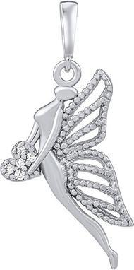 Silvego Silver pendant angel Auriel with clear Brilliance Zirconia PRGPAP0633PS
