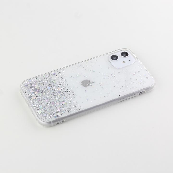 Produktbild PhoneLook Hülle Gummi silberner Pailletten mit Ring (Apple iPhone 12 Pro Max)